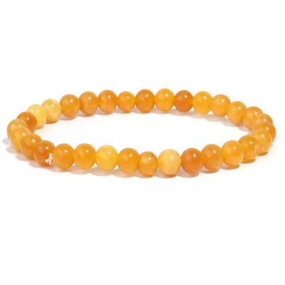 6/8/10mm Amber Mineral Beeswax Bracelet Natural Prayer Bracelet For Men Women,Amber 6mm,19cm