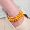 6/8/10mm Amber Mineral Beeswax Bracelet Natural Prayer Bracelet For Men Women,Amber 6mm,19cm view 4