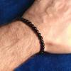 4mm Beads Strand Bracelet For Men Natural Tiger Eyes Obsidian Stone Yoga Accessories,White Howlite,19.5cm view 4