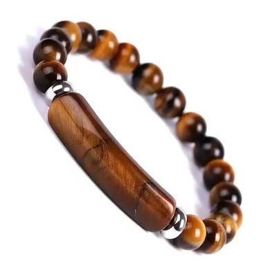 8mm Handmade Stone Bracelet Turquoise Natural Gemstone Rough Bracelet Yoga,red,18.5cm