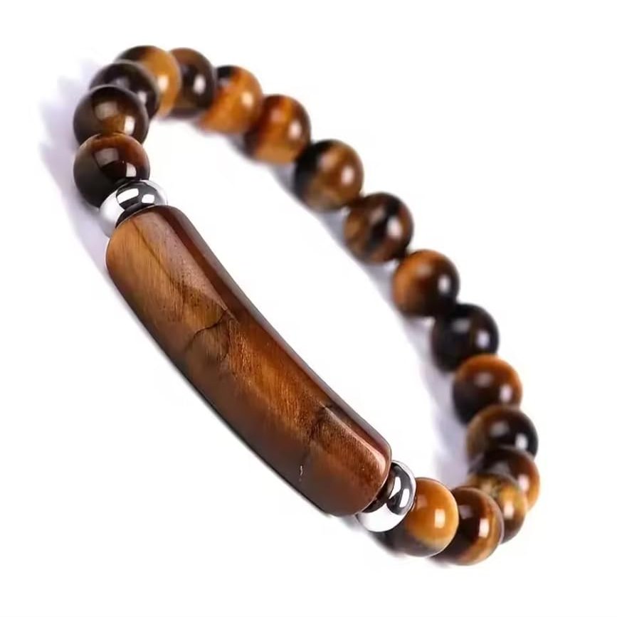 8mm Handmade Stone Bracelet Turquoise Natural Gemstone Rough Bracelet Yoga,red,18.5cm