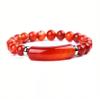 8mm Handmade Stone Bracelet Turquoise Natural Gemstone Rough Bracelet Yoga,red,18.5cm view 2