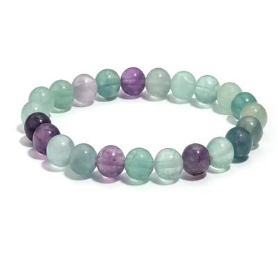 4/6/8/10mm Natural Fluorite Bracelet For Women Elastic Charm Bracelet For Men,Fluorite 8mm,19cm