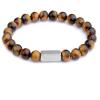8mm Natural Stone Bracelet Stainless Steel Spacer Beaded Elastic Bracelet For Men,tiger Eye,19cm view 1