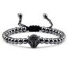 Leopard Head Bracelet 5mm Copper Beads Pave Adjustable Braided Men Bracelets & Bangle For Women,rose Gold,17-29cm view 2