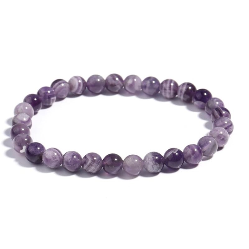 6/8/10mm Natural Amethyst Bracelet For Women Quartz Bracelet For Men Stretch,Amethyst 6mm,19cm
