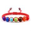 7 Chakra Yoga Beaded Bracelet Natural Stones Beads Braided Adjustable Bangle,white,17-29cm view 2