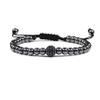 Handmade 5mm Beaded Ball Bracelets Hematite Gun Black Copper Beads Adjustable Men Weave Bracelet Bangles Women,silvery,18-27cm view 3