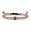 Handmade 5mm Beaded Ball Bracelets Hematite Gun Black Copper Beads Adjustable Men Weave Bracelet Bangles Women,silvery,18-27cm view 4