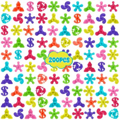 200pcs Mini Finger Fidget Spinner Toys, Bulk Stress Relief Sensory Toys for Kids Adults, Party Favors, Classroom Prizes, Stocking Stuffers
