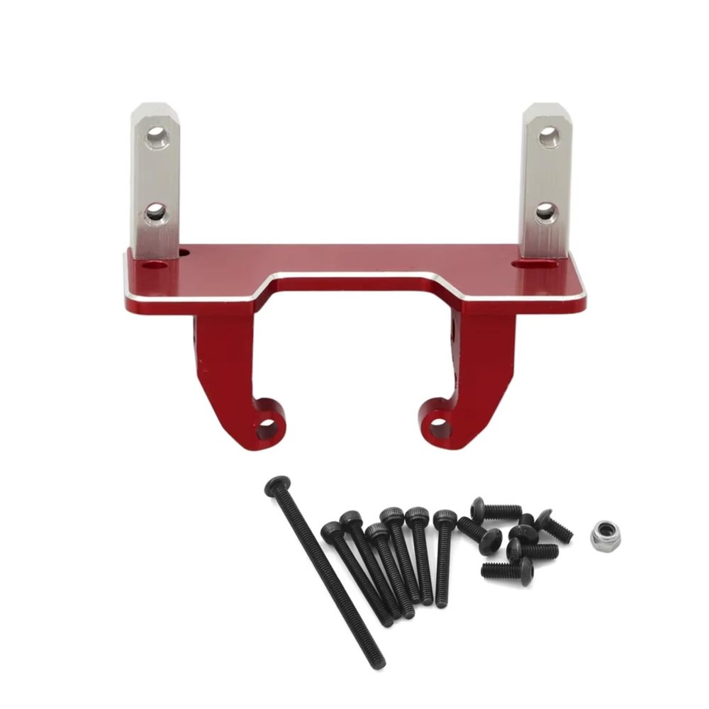 for Axial for SCX10 II 90046 AR44 Axle Or MN999 1/10 Metal Aluminum Alloy Axle Servo Mount Base Stand RC Crawler Upgrade Parts RC Car Accessories(Red)
