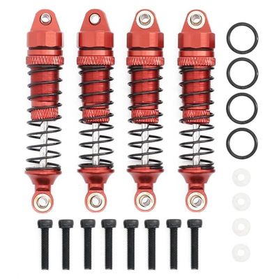 4Pcs Metal Front and Rear Shock Absorber for Traxxas Latrax Teton Desert Prerunner SST 1/18 RC Truck Car Upgrade Parts(Red)