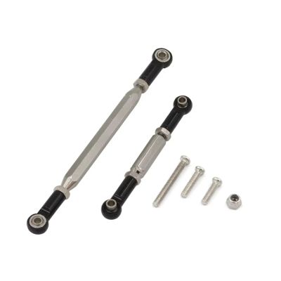 for MN78 1/12 Metal Upgrade Parts Steering Rod Tie Rod Link Rod RC Car Spare Parts RC Car DIY Parts(Black)
