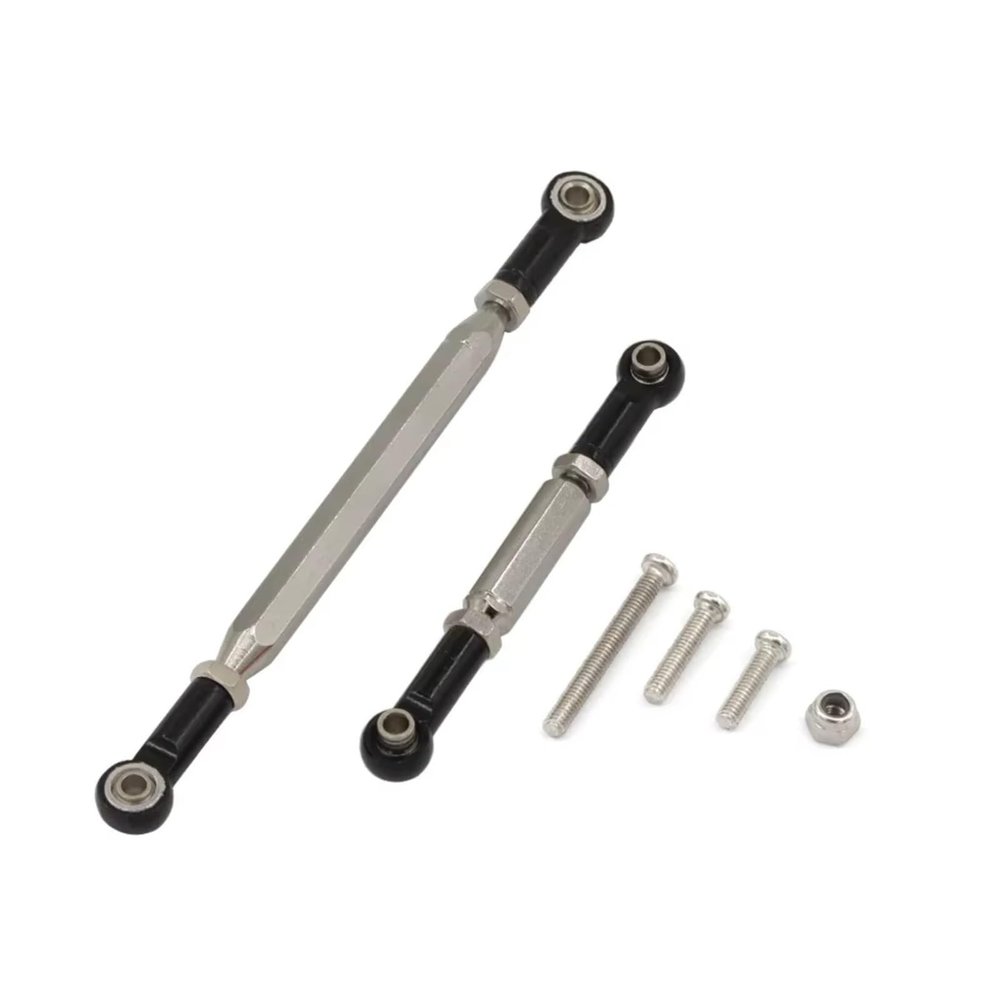 for MN78 1/12 Metal Upgrade Parts Steering Rod Tie Rod Link Rod RC Car Spare Parts RC Car DIY Parts(Black)