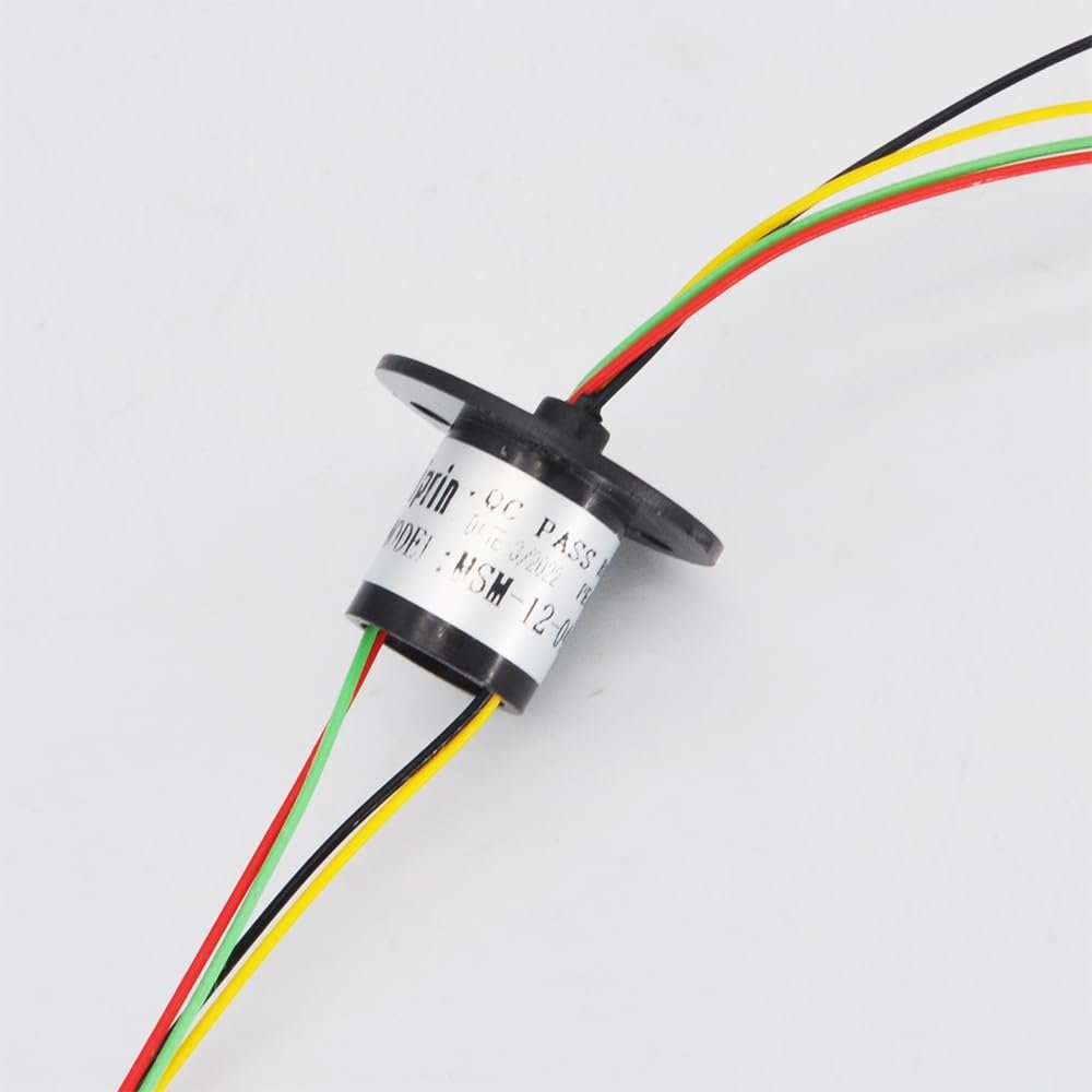 2/4//6/8/12/18 Channel Micro Rotate Slip Ring 2A Diameter 12.5mm for RC Excavator Model DIY PTZ Gimbal Electric Collector Rings(4 Channel)