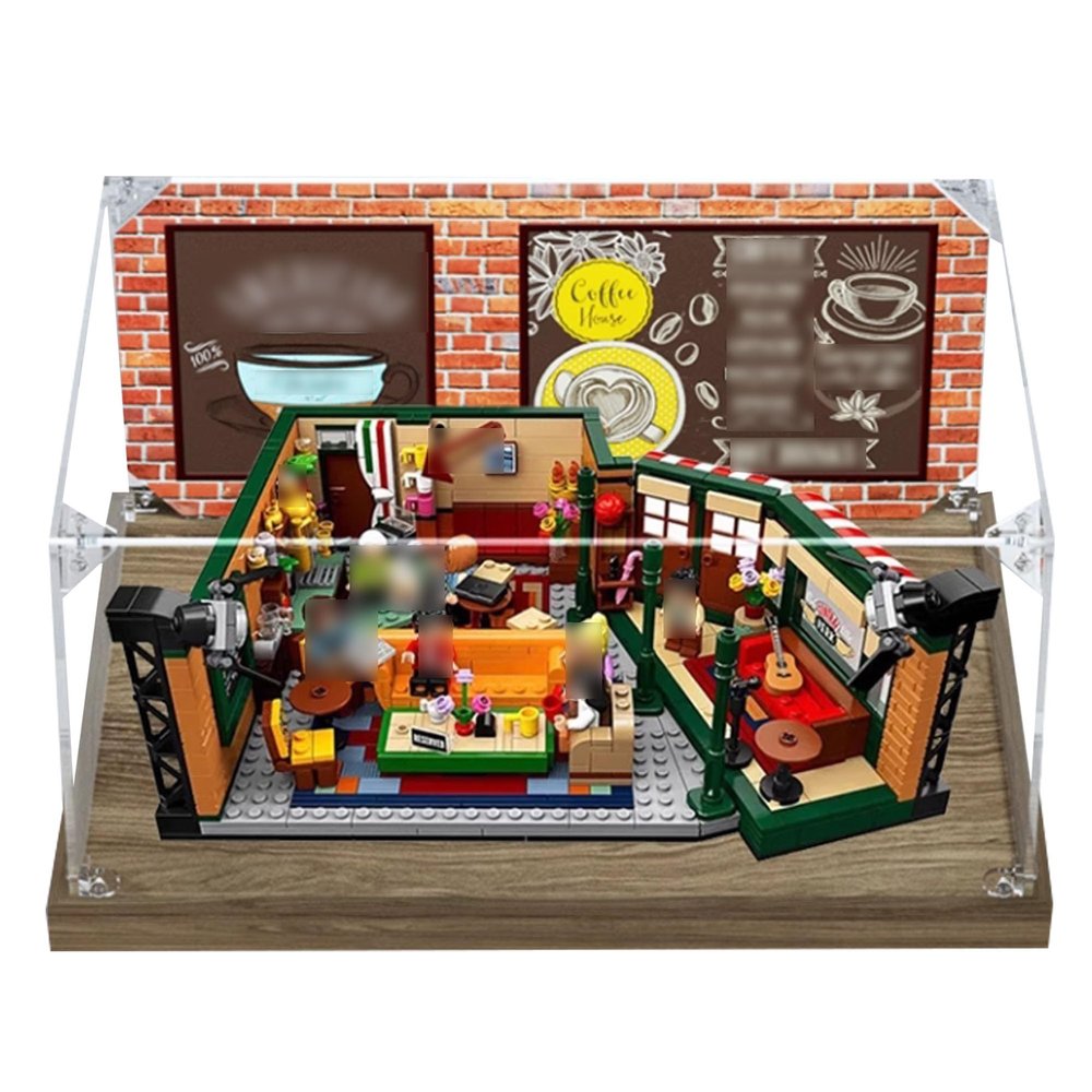 3MM Acrylic Dustproof Display Case for Collectibles, Action Toys,Miniature Building Blocks, Display Case for Le-go 21319 Coffee Shops Model (Box Only) (Choose Style A)