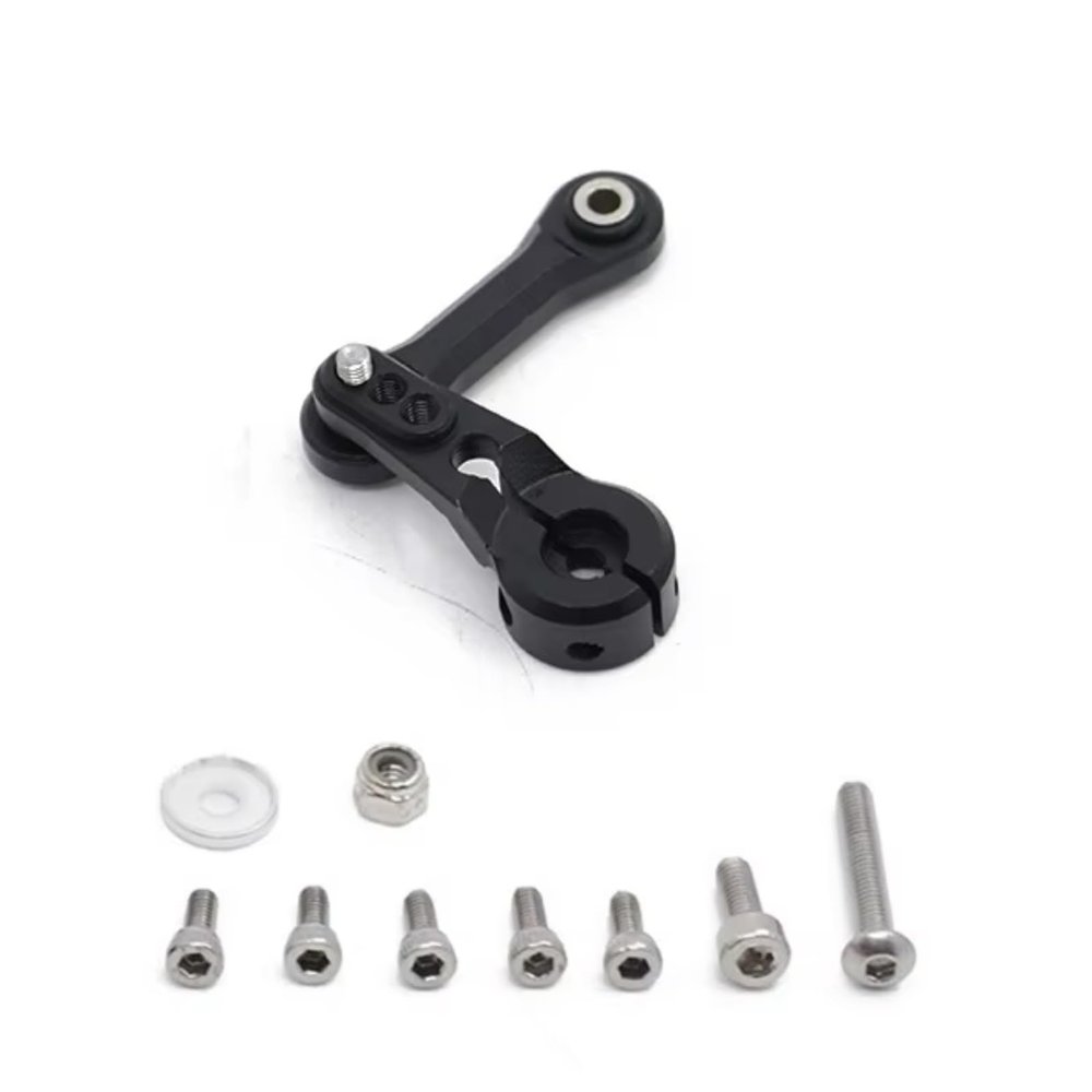 for Arrma 1/7 for Kraton for Senton for Typhon for Talion for Outcast 1/8 25T Servo Arm Steering Link Rod Upgrade Parts RC Car DIY Parts(Black)