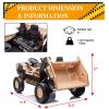 24V XL Electric Dump Truck with Dump Bed, 2 Seater Ride on Car for Kids, 4x100W Powerful Motors Ride on Construction Vehicle with Remote Control, Extra Shovel, Bluetooth, Music, Soft Start view 4