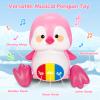 Baby Toys 6-12 Months, Musical Penguins Crawling Infant Toys, Early Learning Toy for Tummy Time with Light & Sound, Birthday Gifts for Babies Newborn Boys Girls 6 7 8 9 10 11 Months 1 Year Old - Pink view 3