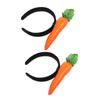 Beavorty 2Pcs Easter Carrot Plush Headbands Soft Cartoon Vegetable Hairbands for Party Dress Up Cosplay Fun Headdress Accessories view 1