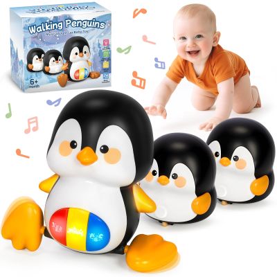 Baby Toys 6-12 Months, Musical Penguins Crawling Infant Toys, Early Learning Toy for Tummy Time with Light & Sound, Birthday Gifts for Babies Newborn Boys Girls 6 7 8 9 10 11 Months 1 Year Old