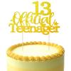 13 Official Teenager Cake Topper Gold Cake Decoration Glitter Birthday Cake Decor for Boys Girls 13th Birthday Party Supplies view 1