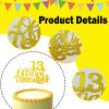 13 Official Teenager Cake Topper Gold Cake Decoration Glitter Birthday Cake Decor for Boys Girls 13th Birthday Party Supplies view 3
