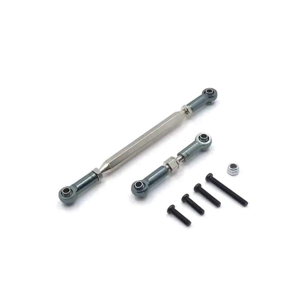 for MN D90 D99 for MN-90 FJ-45 1/12 Metal Adjustable Steering Linkage Servo Link Pull Rod Turnbuckle RC Car Crawler Parts Replacement RC Car DIY Parts(Gray)