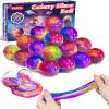 24 Pack Galaxy Slime Party Favors, Non-Sticky, Stress Relief Treasure Box Toys for Classroom Prizes, Valentines Day Student Gifts Goodie Bags Stuffers for Kids Boys Girls 4-8, 8-12 view 1
