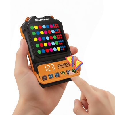 Crack The Code - Electronic Mastermind Code Breaker with Clamp, Super Decoder Handheld Puzzle Games for 1-8 Players, 10,000+ Logic Challenges for Kids & Adults Ages, Portable Travel Game & Gift