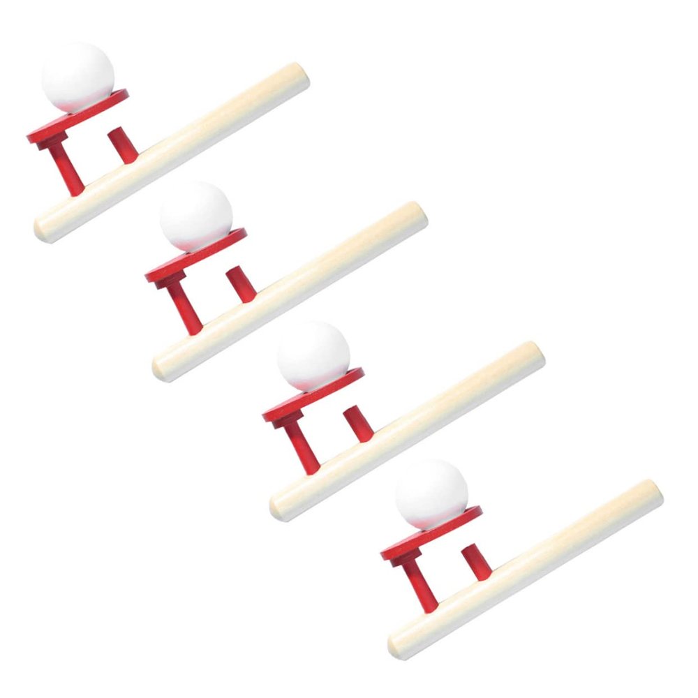Toddmomy 4pcs Balancing Blowing Toys for Boys and Girls Floating Balls Blower Rod Wooden Boys and Girls Toys