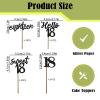 12 Pcs 18th Birthday Cupcake Toppers Black Glitter Sweet 18 Cupcake Picks for Cheers to 18 Years Birthday Party Cupcake Decorations Supplies view 2