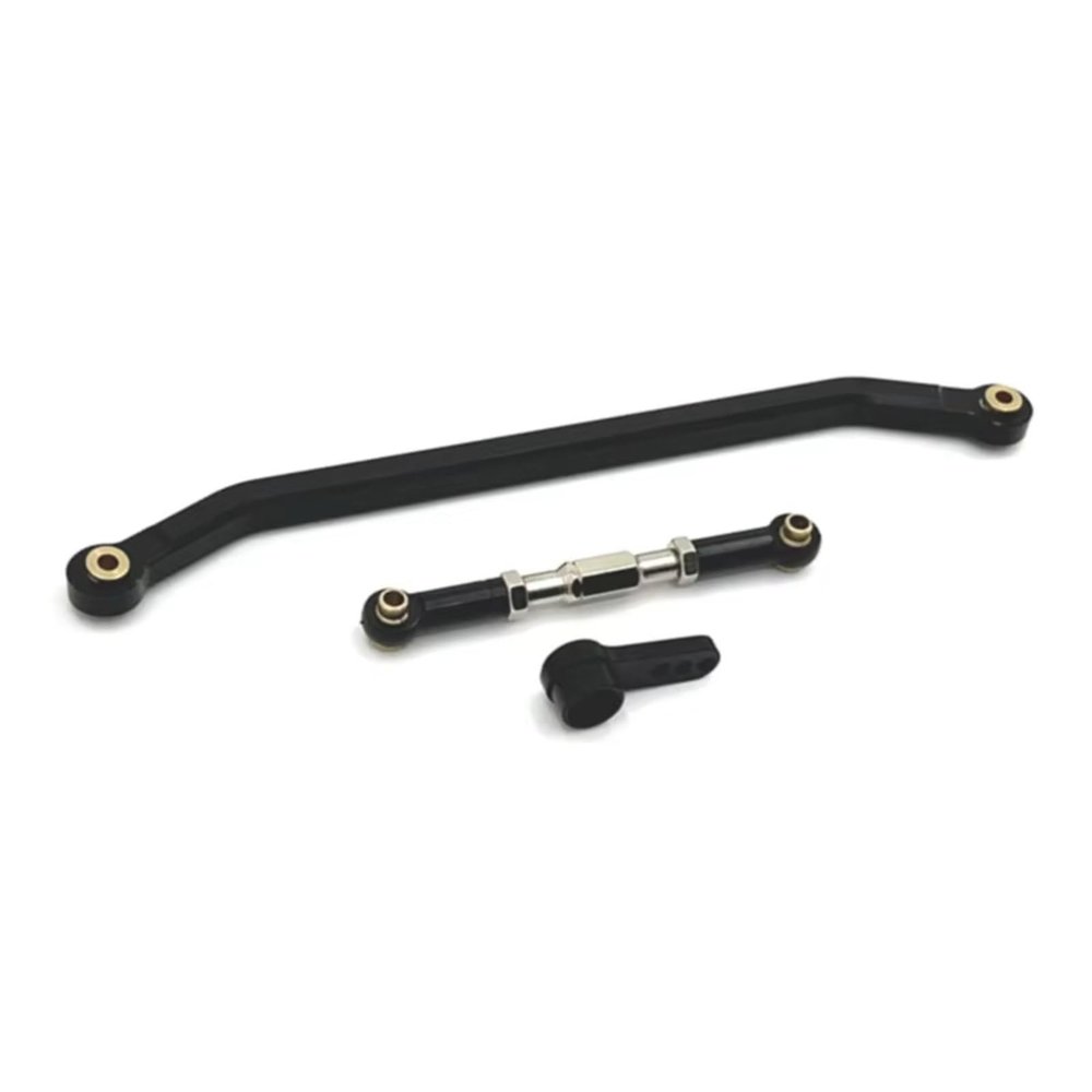for MN for MN128 MN86 MN86S MN86K MN86KS G500 1/12 Metal Steering Link Rod Pull Rod and Servo Arm RC Crawler Car Upgrade Parts RC Car DIY Parts(Black)