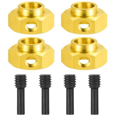 4PCS 12mm Wheel Hubs Hex Pins Adapter-Heavy Duty Brass(5-20mm) for TRX4 TRX6 RC Crawler  Heavy Duty Wheel Spacers & Extensions (6mm)