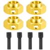 4PCS 12mm Wheel Hubs Hex Pins Adapter-Heavy Duty Brass(5-20mm) for TRX4 TRX6 RC Crawler  Heavy Duty Wheel Spacers & Extensions (6mm) view 1
