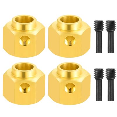4PCS 12mm Wheel Hubs Hex Pins Adapter-Heavy Duty Brass(5-20mm) for TRX4 TRX6 RC Crawler  Heavy Duty Wheel Spacers & Extensions (10mm)
