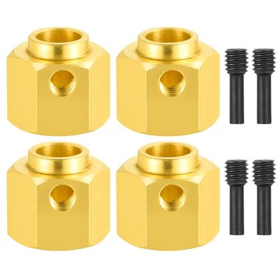 4PCS 12mm Wheel Hubs Hex Pins Adapter-Heavy Duty Brass(5-20mm) for TRX4 TRX6 RC Crawler Heavy Duty Wheel Spacers & Extensions (9mm)