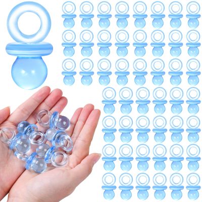48 Pcs Acrylic Pacifiers for Baby Shower Game Boy, 1.75 Baby Shower Pacifiers, Bulk Pacifier for Hunt Games, Decoration DIY, Gender Reveal Table Scatter, Party Favors(Blue)