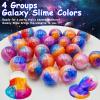 24 Pack Valentines Day Gifts for Kids, Galaxy Slime Balls Soft DIY Toys for Valentine Party Favors Valentines, Valentine's for Class Party Favors Classroom Valentines Gifts Prize view 4