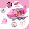 victob Toy Airplane for Kids - Toddler Toys Bump and Go Action Air Plane with LED Flashing Lights & Sounds, Birthday Gifts for Boys Girls Ages 3-8 Year Olds (Pink) view 4