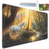 Yuxcfhjfe for MTG/TCG Playmat with Zones, 24 x 14 inches Trading Card Playmat with A Storage Bag and 6 Dice, Non-Lip Rubber Bottom Game Desk Mat, Fantasy Unicorns view 1