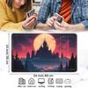 Yuxcfhjfe for MTG/TCG Playmat with Zones, 24 x 14 inches Trading Card Playmat with A Storage Bag and 6 Dice, Non-Lip Rubber Bottom Game Desk Mat, Castle Under The Blood Moon view 2