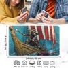 Yuxcfhjfe for MTG/TCG Playmat with Zones, 24 x 14 inches Trading Card Playmat with A Storage Bag and 6 Dice, Non-Lip Rubber Bottom Game Desk Mat, Warrior Adventure view 2