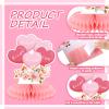 Pickmesh 12 Pcs Pink Baby Shower Decorations Honeycomb Centerpieces for Girls Floral It's a Girl Gender Reveal Table Centerpiece Party Supplies Baby Girl Pregnancy Announcement Table Topper view 4