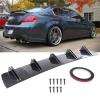 2pcs 81.5cm Universal Rear Diffuser 5 Fins Bumper Splitter Chin Spoiler Lower Lip Compatible for Infiniti Q50 Q60 G37 G35 Shark Body Kit(Black) view 2