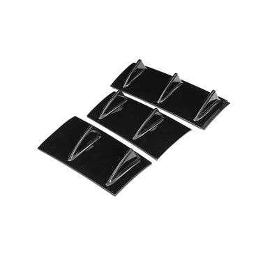 3pcs Universal Rear Bumper Spoiler Diffuser Gloss Black 7 Wing Shark Fin Style Lower Body Lip Car Modification(Glossy Black)