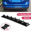 3pcs Universal Rear Bumper Spoiler Diffuser Gloss Black 7 Wing Shark Fin Style Lower Body Lip Car Modification(Glossy Black) view 2