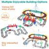 2 in 1 DIY Tracks Electric Train Set Toy for Kids Ages 4-8, Train Tracks Set & Car Tracks, Lights up Bridge and Sound Train, Road Sign Accessories Playset Toys for Boys Birthday Gifts 3 4 5 6 7 8+ view 2