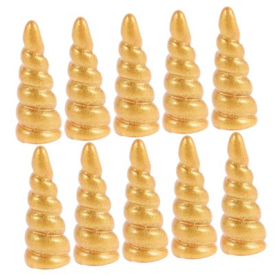 10Pcs Unicorn Horn Resin Accessories for DIY Crafts Easter Hair Adornments Sparkling Decorations for Parties and Celebrations
