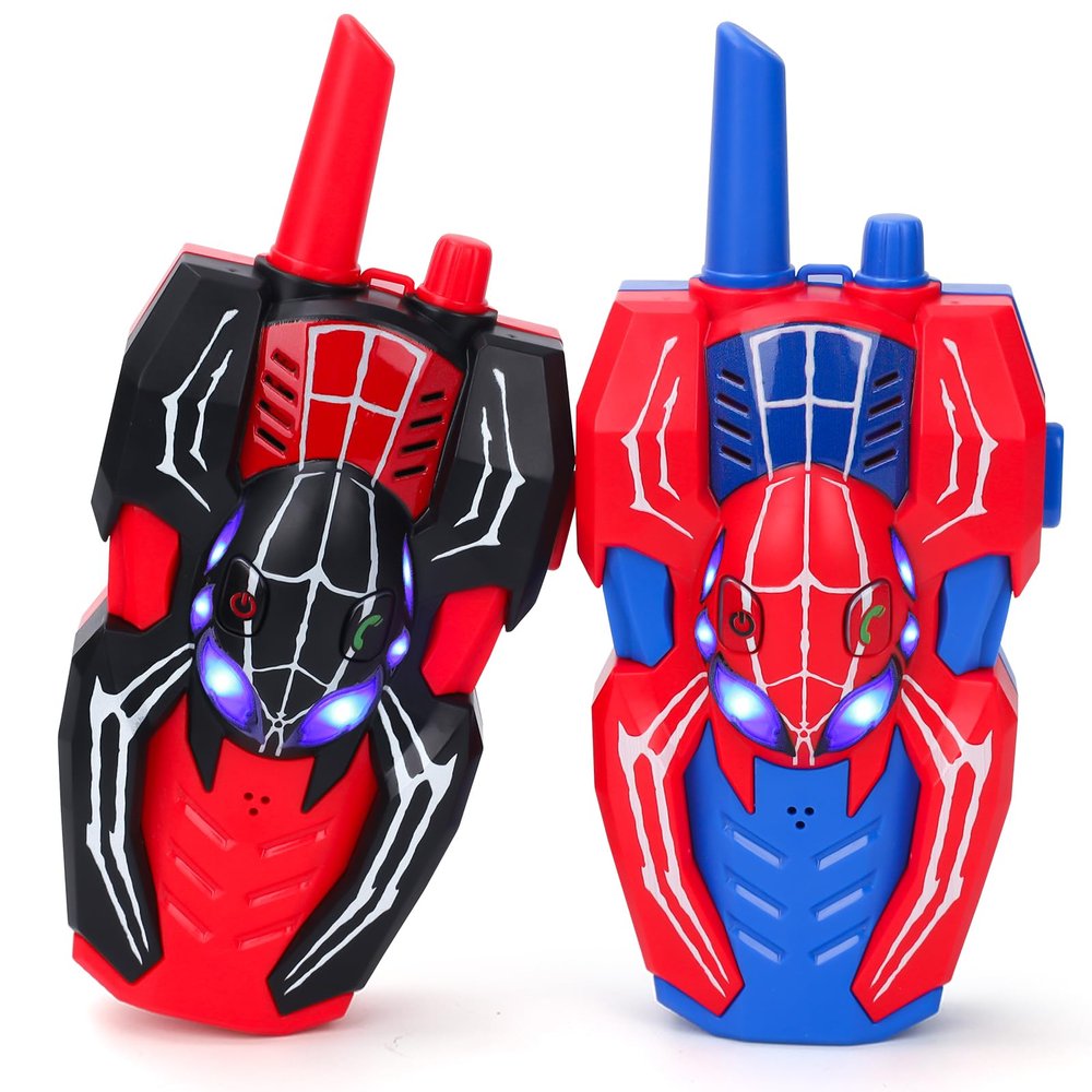 Kids Walkie Talkies Toys for 4 5 6 Years Old Boys,Spider Toy Gifts Age 4 5 6 7 8 Toddler Walkie Talkies 2 Pack with Lanyard for Outdoor Garden Hiking Camping Play Boy Girls Birthday Presents